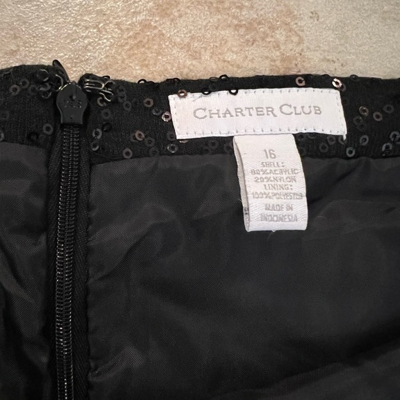 Charter Club Comfort Waist black sequin skirt size 16 NWT - Picture 4 of 4